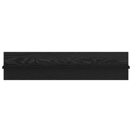 Vägg hylla 2 pcs Svart Ek 80 x 11,5 x 18 cm Konstruerat trä