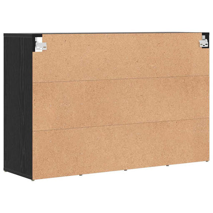 Skoskåp med hylla Svart Ek 103 x 30 x 67 cm Konstruerat trä