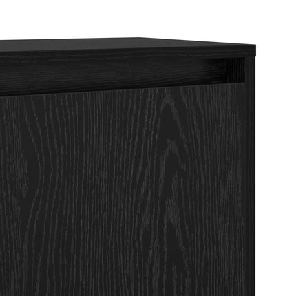 Sideboard Svart Ek 97 x 29 x 75 cm Konstruerat trä
