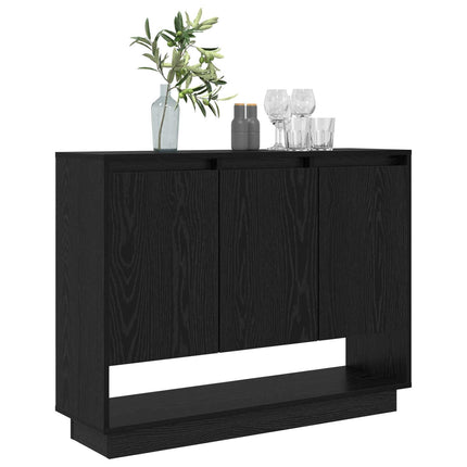 Sideboard Svart Ek 97 x 29 x 75 cm Konstruerat trä