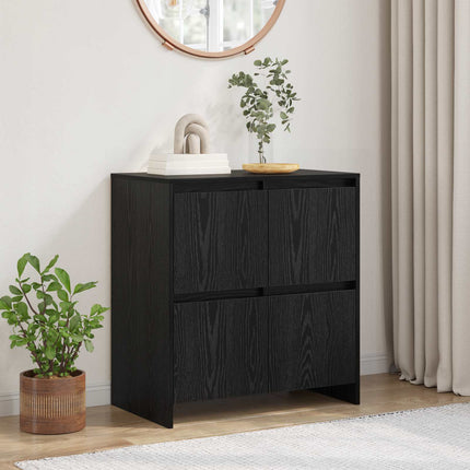 Sideboard Svart Ek 70 x 41 x 75 cm Konstruerat trä