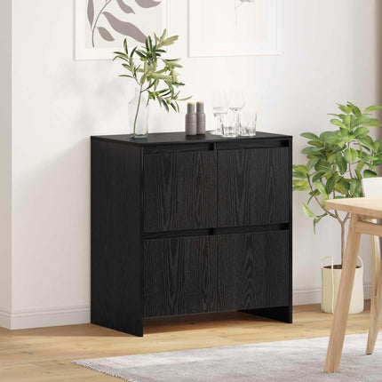 Sideboard Svart Ek 70 x 41 x 75 cm Konstruerat trä