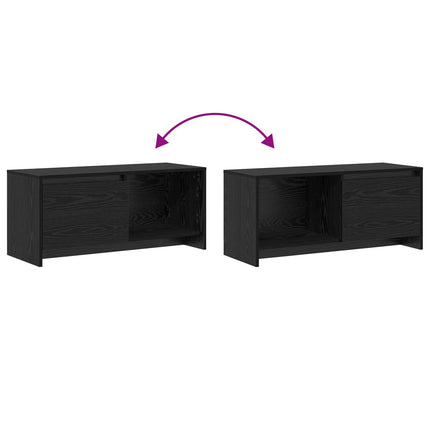 TV-bänkset Svart Ek 90 x 35 x 40 cm Konstruerat trä