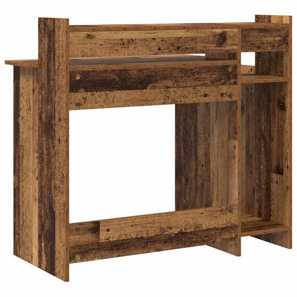 Skrivbord med hylla Gammalt trä 97 x 45 x 90 cm Konstruerat trä