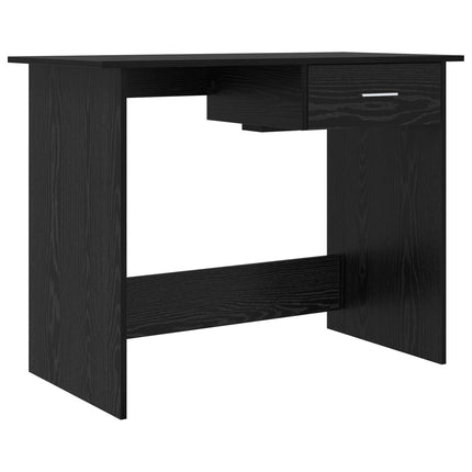 Skrivbord med låda Svart Ek 100 x 50 x 76 cm Konstruerat trä
