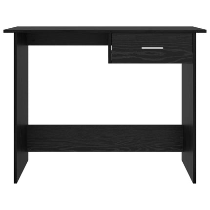 Skrivbord med låda Svart Ek 100 x 50 x 76 cm Konstruerat trä