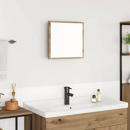 LED Badrumsspegel Artisan Ek 40 x 37 x 8.5 cm Konstruerat trä