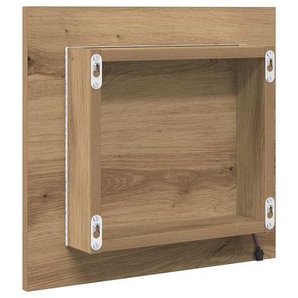 LED Badrumsspegel Artisan Ek 40 x 37 x 8.5 cm Konstruerat trä