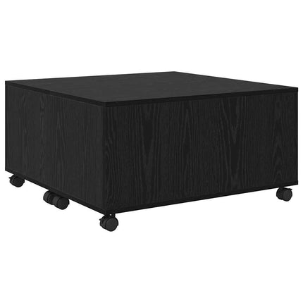Kaffeebord med låda Svart Ek 75 x 75 x 38 cm Konstruerat trä
