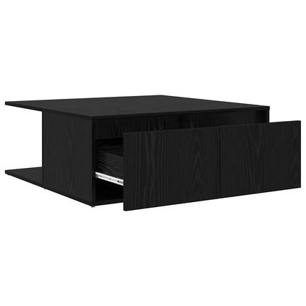 Kaffeebord med låda Svart ek 80 x 80 x 31 cm Konstruerat trä