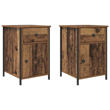 Nattduksbord 2 pcs Gammalt trä 40 x 42 x 60 cm Konstruerat trä