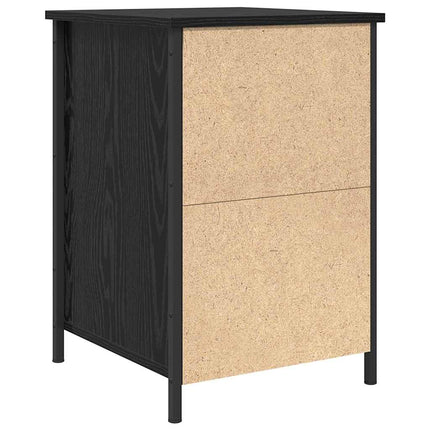 Nattduksbord med låda Svart Ek 40 x 42 x 60 cm Konstruerat trä