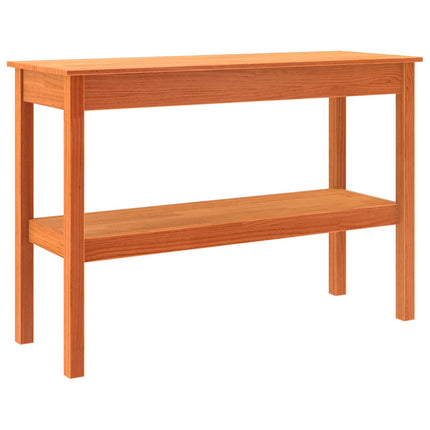 Konsolbord med hylla Vaxbrun 110 x 40 x 75 cm Massivt furu