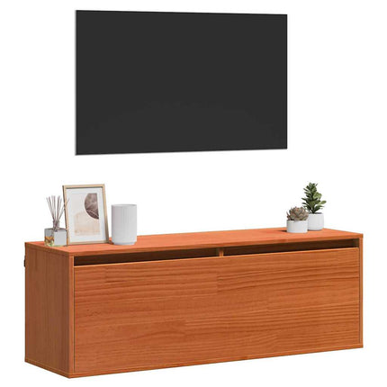 Väggskåp med hylla Vaxbrun 100 x 30 x 35 cm Massiv furu