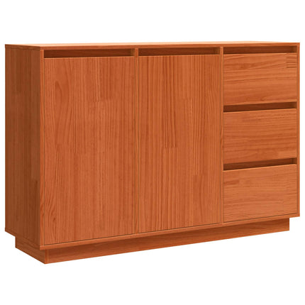 Sideboard med låda Brun Ek 111 x 34 x 75 cm Massiv furu