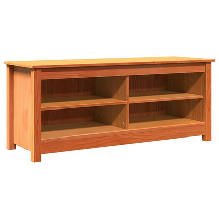 Förvaringsbänk med hylla Vaxbrun 110 x 38 x 45,5 cm Massiv furu
