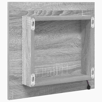 LED Badrumsspegel Grå Sonoma 40 x 37 x 8.5 cm Konstruerat trä