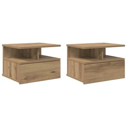 Flytande Nattduksbord med låda 2 pcs Artisan Ek 40 x 31 x 28 cm