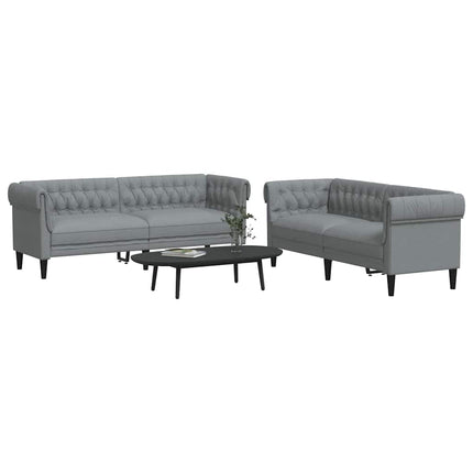 Vardagsrumsoffa 2 pcs Ljusgrå 201,5 x 74,5 x 74,5 cm tyg