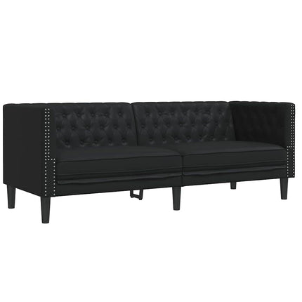 Vardagsrumsoffa 2 pcs Svart 194 x 74,5 x 70,5 cm Konstläder