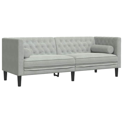 Vardagsrumsoffa 2 pcs Ljusgrå 194 x 74,5 x 70,5 cm Sammet
