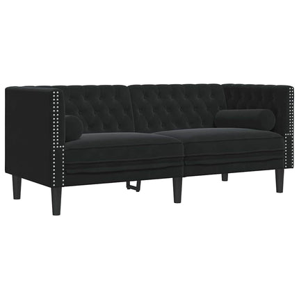 Vardagsrumsoffa 2 pcs Svart 194 x 74,5 x 70,5 cm Sammet