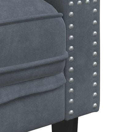 Vardagsrumsoffa 3 pcs Mörkgrå 194 x 74,5 x 70,5 cm Sammet