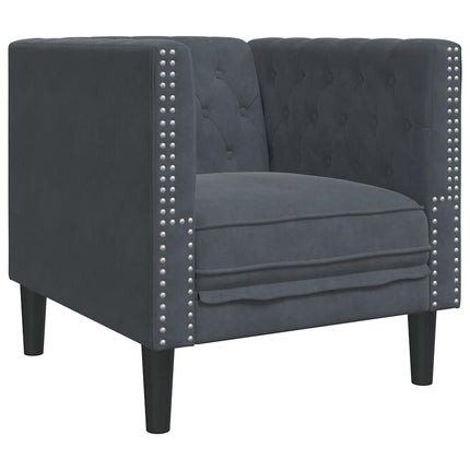 Vardagsrumsoffa 3 pcs Mörkgrå 194 x 74,5 x 70,5 cm Sammet