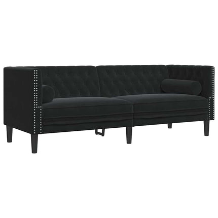 Vardagsrumsoffa 3 pcs Svart 194 x 74,5 x 70,5 cm Sammet