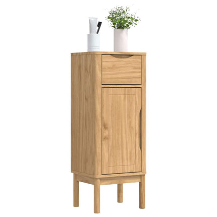 Badrumsskåp med låda FLORO Vaxbrun 35 x 30 x 90 cm Massiv furu