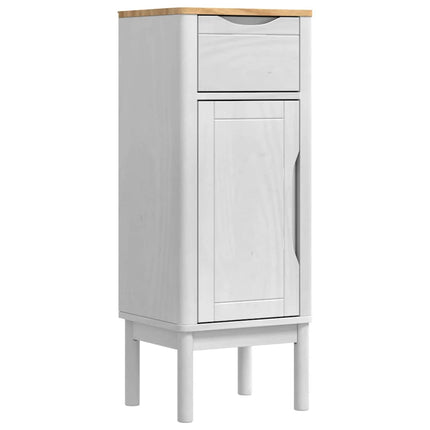 Badrumsskåp med låda FLORO Vit 35 x 30 x 90 cm Massiv furu
