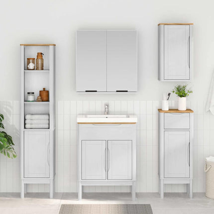 Badrumshögt skåp FLORO Vit 35 x 30 x 160 cm Massiv furu
