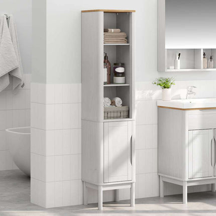 Badrumshögt skåp FLORO Vit 35 x 30 x 160 cm Massiv furu