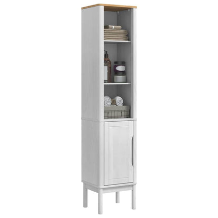Badrumshögt skåp FLORO Vit 35 x 30 x 160 cm Massiv furu