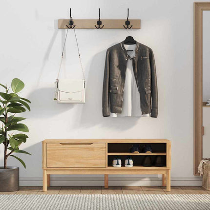 Hallbänk med låda FLORO Vaxbrun 115 x 40 x 45 cm Massiv furu