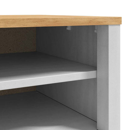 Hallbänk med låda FLORO Vit 115 x 40 x 45 cm Massiv furu