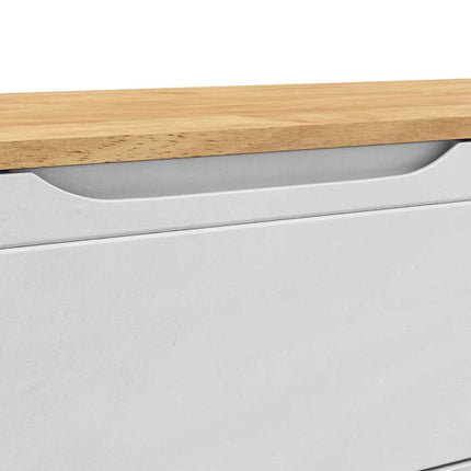 Hallbänk med låda FLORO Vit 115 x 40 x 45 cm Massiv furu