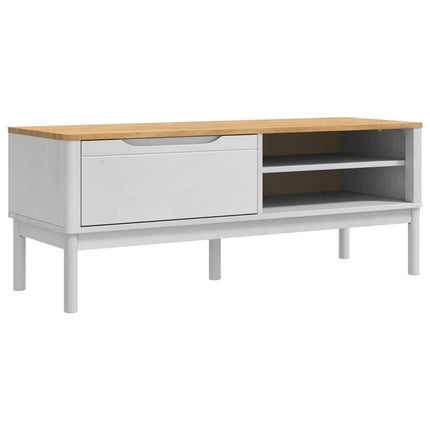 Hallbänk med låda FLORO Vit 115 x 40 x 45 cm Massiv furu