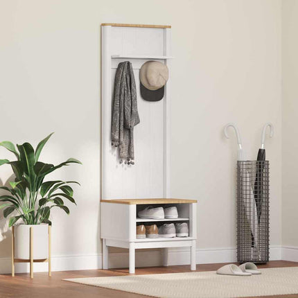 Hallway skåp med hylla FLORO Vit 50 x 40 x 158 cm Massiv furu