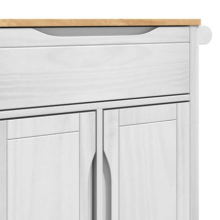 Köksvagn FLORO Vit 72,5 x 45 x 80 cm Massiv furu