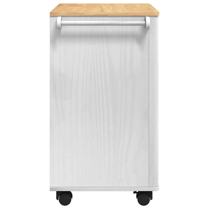 Köksvagn FLORO Vit 72,5 x 45 x 80 cm Massiv furu