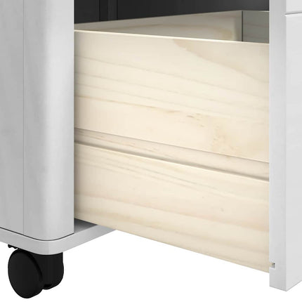 Köksvagn FLORO Vit 72,5 x 45 x 80 cm Massiv furu
