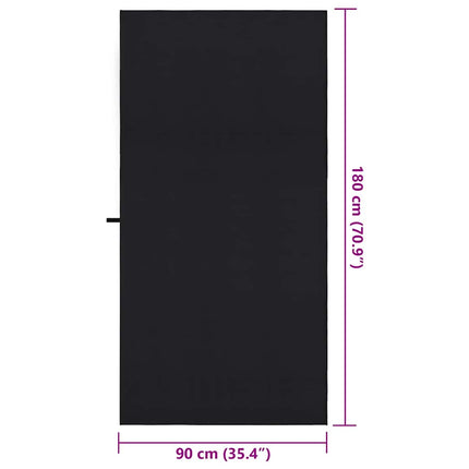 Sporthanddukar 2 pcs Svart 180 x 90 cm Polyester och polyamid