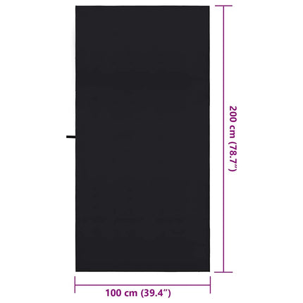 Sporthanddukar 2 pcs Svart 200 x 100 cm Polyester och polyamid
