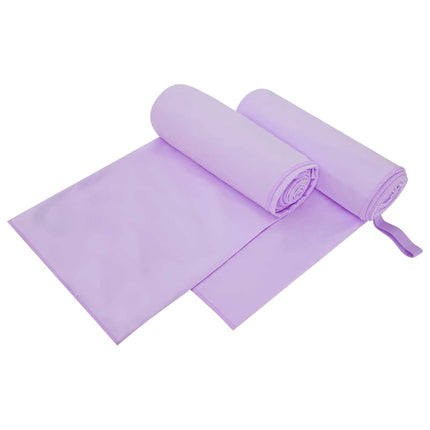 Sporthanddukar 2 pcs Lila 200 x 100 cm Polyester och polyamid