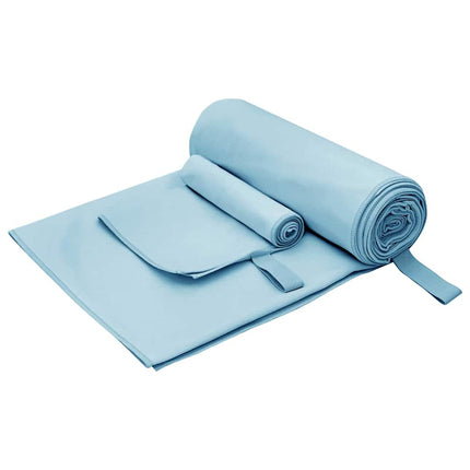 Sporthandduk Set 2 st Blå 50 x 30 cm, 200 x 100 cm