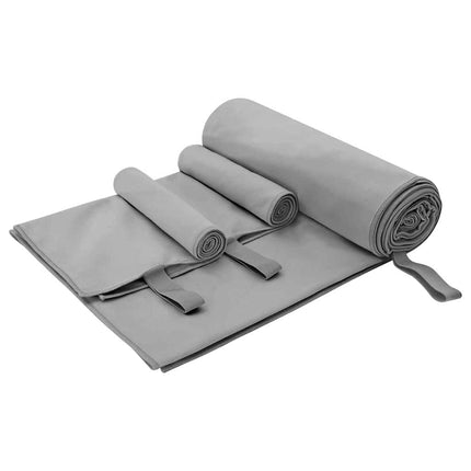 Sporthandduk Set 3 pcs Mörkgrå Polyester och polyamid