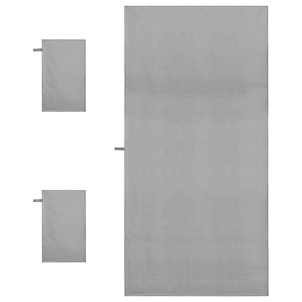 Sporthandduk Set 3 pcs Mörkgrå Polyester och polyamid