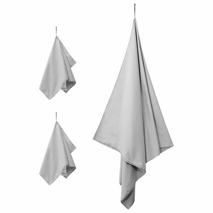 Sporthandduk Set 3 pcs Grå Polyester och polyamid