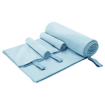 Sporthandduk Set 3 pcs Blå Polyester och polyamid